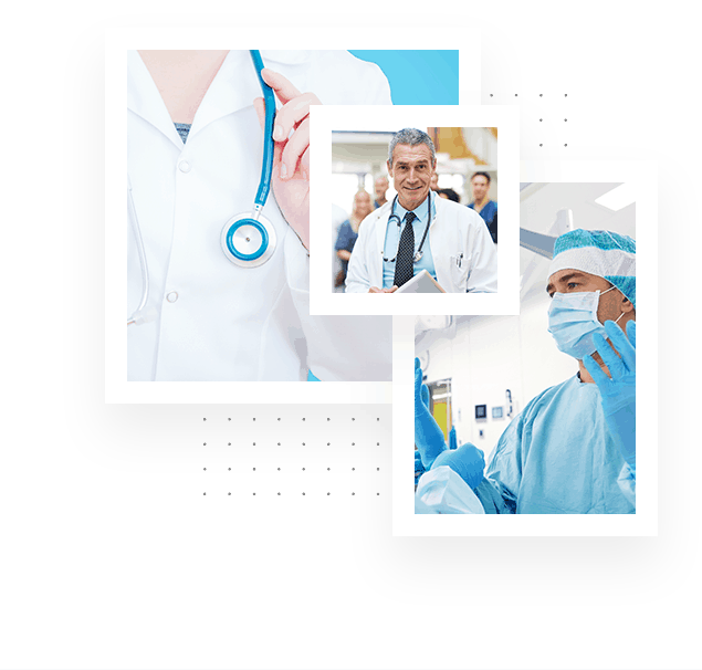 professional dental and surgical staff in clinical attire